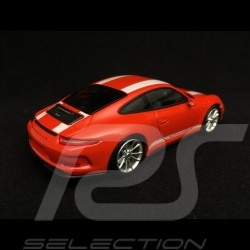 Porsche 911 type 991 R 2016 lava orange fusion bandes blanches white stripes weiße Streifen 1/43 Minichamps 413066272