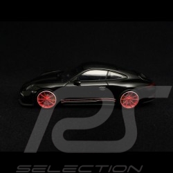 Porsche 911 type 991 R 2016 black matte stripes 1/43 Minichamps 413066275