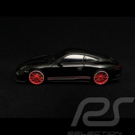 Porsche 911 type 991 R 2016 black matte stripes 1/43 Minichamps 413066275