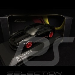 Porsche 911 type 991 R 2016 black matte stripes 1/43 Minichamps 413066275