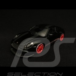 Porsche 911 type 991 R 2016 noire bandes noires black matte stripes schwarz schwarze Streifen 1/43 Minichamps 413066275