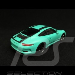 Porsche 911 type 991 R 2016 mint green black stripes 1/43 Minichamps 413066228