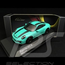 Porsche 911 type 991 R 2016 mint green black stripes 1/43 Minichamps 413066228