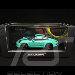 Porsche 911 type 991 R 2016 mint green black stripes 1/43 Minichamps 413066228