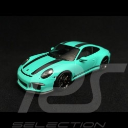 Porsche 911 type 991 R 2016 mint green black stripes 1/43 Minichamps 413066228