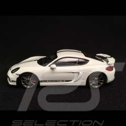 Porsche Cayman GT4 2016 blanc bande noire white black stripe weiß schwarze Streife 1/43 Minichamps 410066120