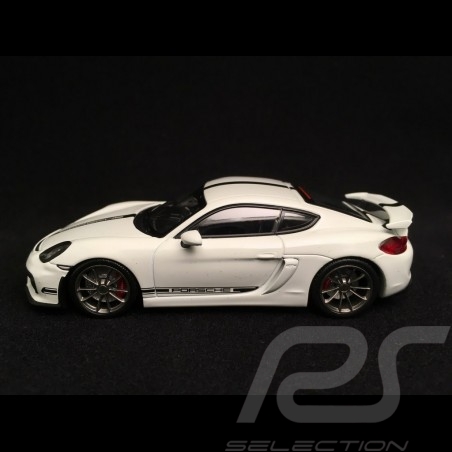 Porsche Cayman GT4 2016 white black stripe 1/43 Minichamps 410066120