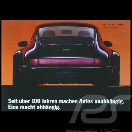 Porsche Poster 30 Jahre Porsche 911 - Nachdruck von Werbung