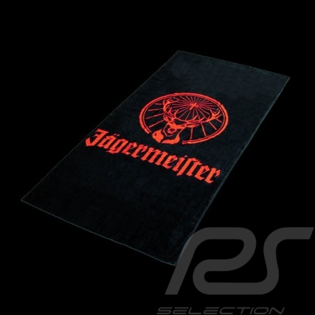 Serviette de plage Jägermeister 180 x 90 cm noire black schwarz beach towel Strandtuch