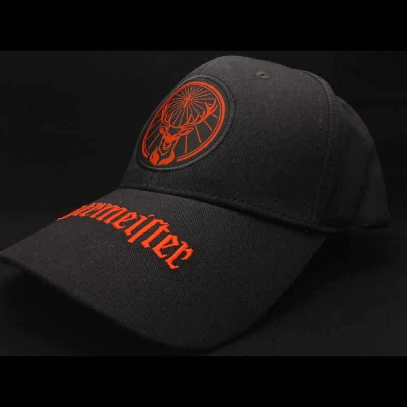 Casquette Jägermeister Ajustable Noire – Sangle Cuir – Logo Bouteille – NEUF