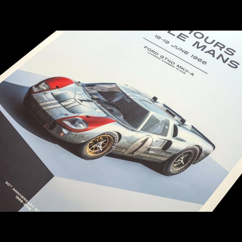 Le Mans Poster Ford GT40 MKII-A 1966 Blue