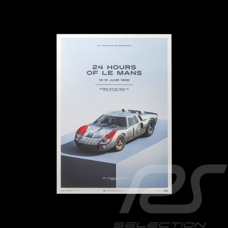 Le Mans Poster Ford GT40 MKII-A 1966 Blau