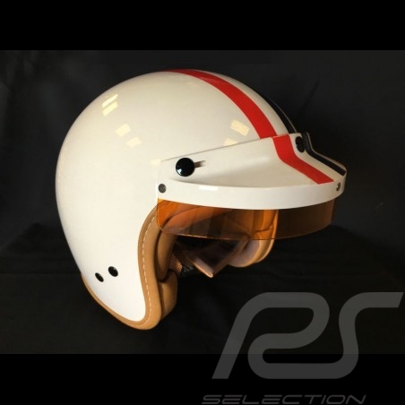 Casque de course vintage trois rayures