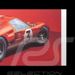 Le Mans Poster Ford GT40 MKII-A 1966 Rouge Red Rot
