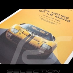 Le Mans Poster Ford GT40 MKII-A 1966 Yellow