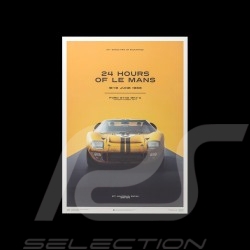 Le Mans Poster Ford GT40 MKII-A 1966 Gelb