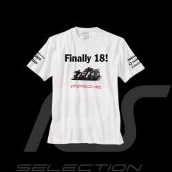 T-shirt Porsche 919 Finally 18 Le Mans 2016 blanc white weiß Porsche design WAP181 - homme men Herren