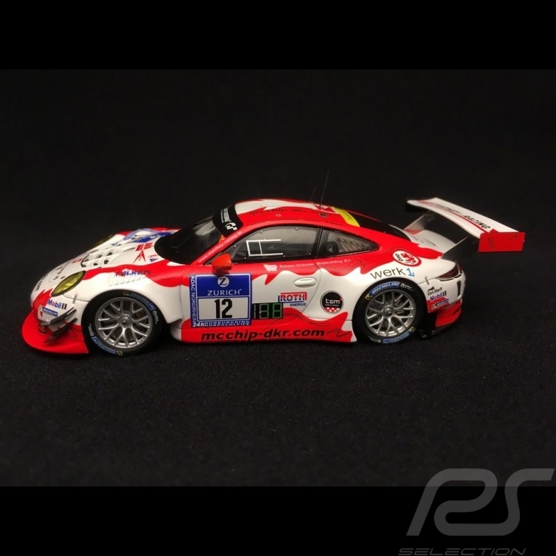 Porsche 911 type 991 GT3 R Nürburgring 2016 n° 12 Manthey racing 1/43 Spark MAB033