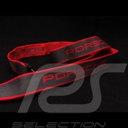 Porte clé Porsche tour de cou rouge et gris Le Mans Motorsport collection Porsche Design WAP799 key strap Schlüsselring Halsband