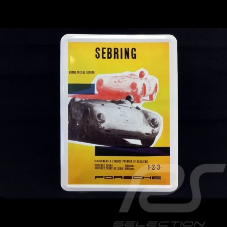 Postkarte Porsche aus Metall mit Umschlag Porsche 550 Sebring Florida