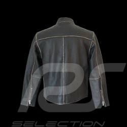 Veste Gulf cuir noir vintage racing Jacket black leather Jacke schwarze Leder