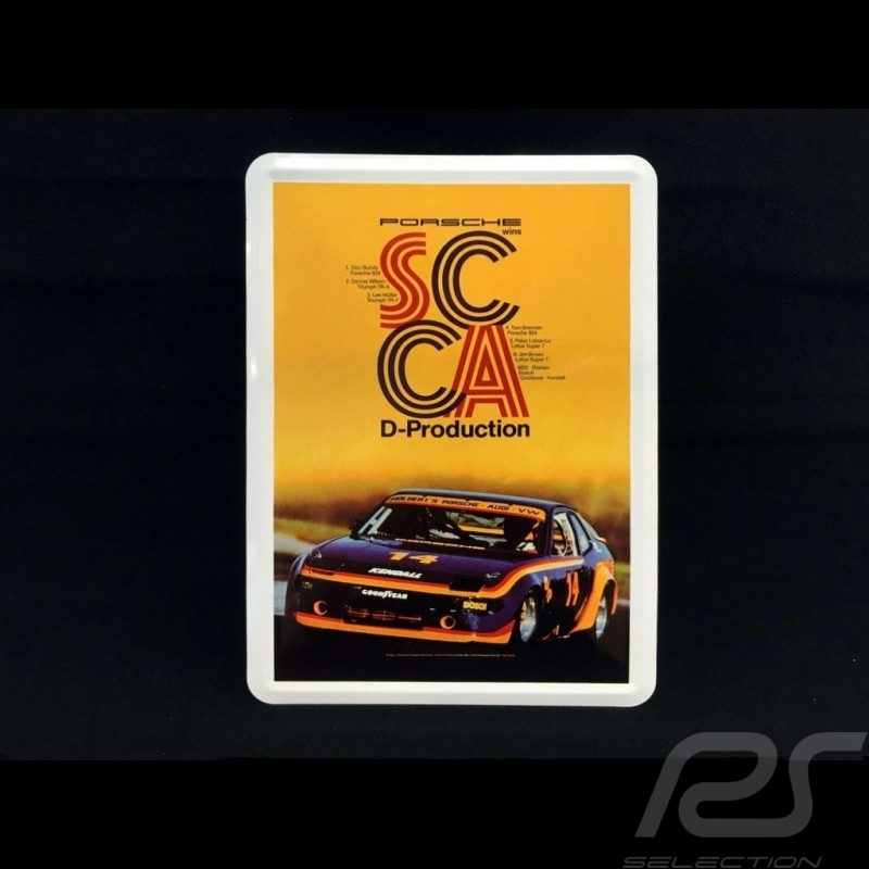 Postcard Porsche metal with envelope Porsche 924 winner SCCA D-Production