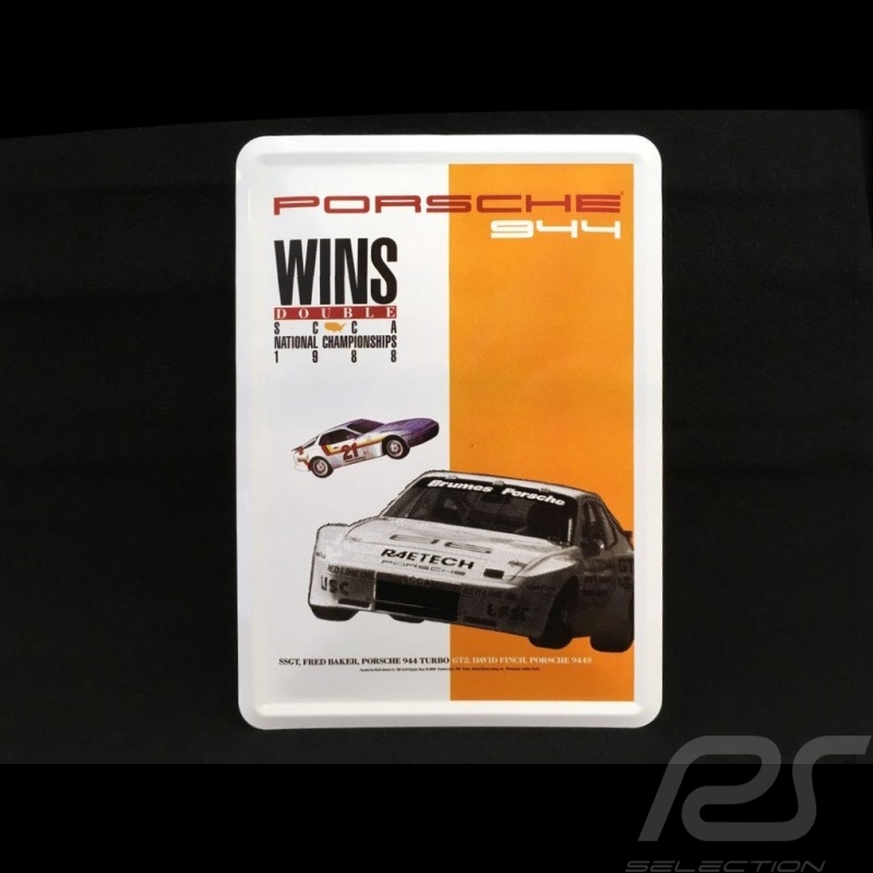 Postkarte Porsche aus Metall mit Umschlag Porsche 944 turbo SCCA 1988 Postkarte Porsche aus Metall mit Umschlag Porsche 944 turbo SCCA 1988