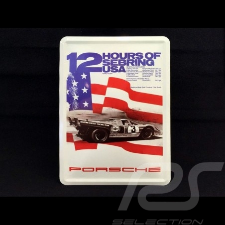Postkarte Porsche aus Metall mit Umschlag Porsche 917 12h Sebring 1971