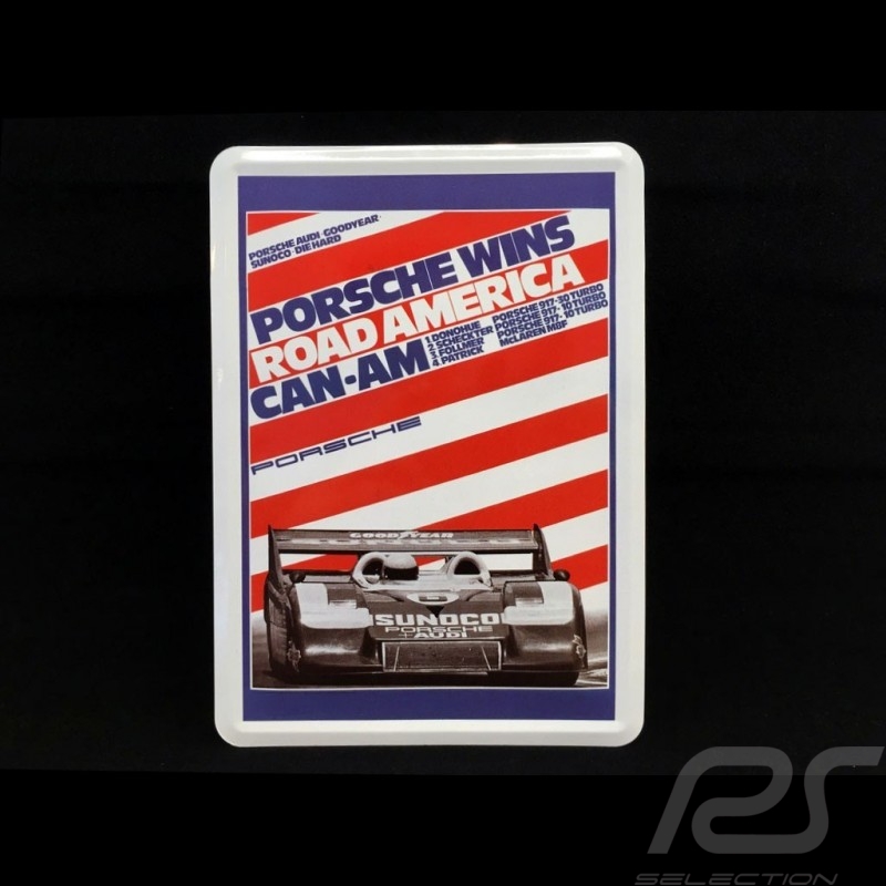 Postkarte Porsche aus Metall mit Umschlag Porsche 917 Donohue Road America Postkarte Porsche aus Metall mit Umschlag Porsche 917 Donohue Road America