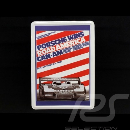 Postkarte Porsche aus Metall mit Umschlag Porsche 917 Donohue Road America