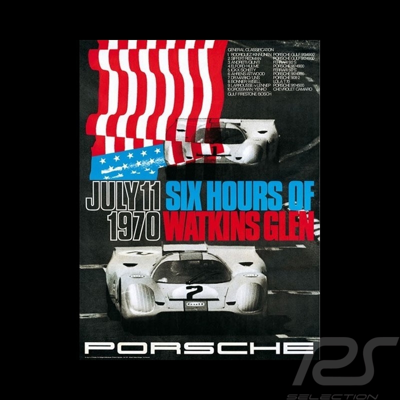 Porsche Poster 917 Gulf Sieger 6h Watking Glen 1970 - 82