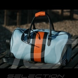 Tasche Gulf Reisetasche Leder blau / orange / schwarz