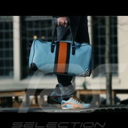 Tasche Gulf Reisetasche Leder blau / orange / schwarz