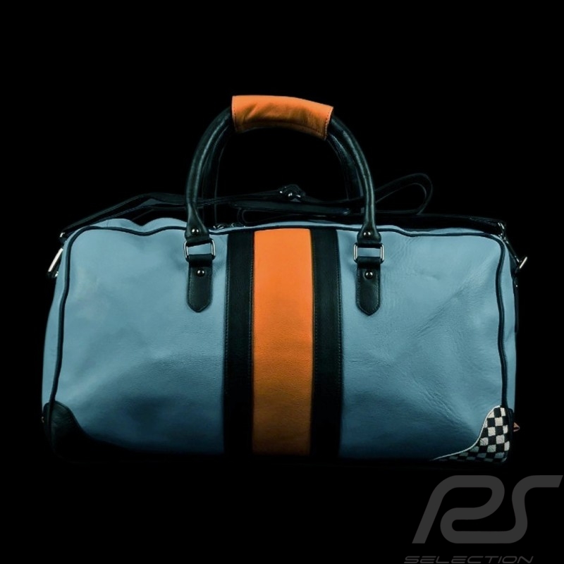 Sac de voyage Gulf cuir bleu / orange / noir