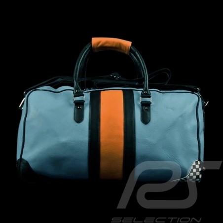 Gulf bag Travelbag leather blue / orange / black