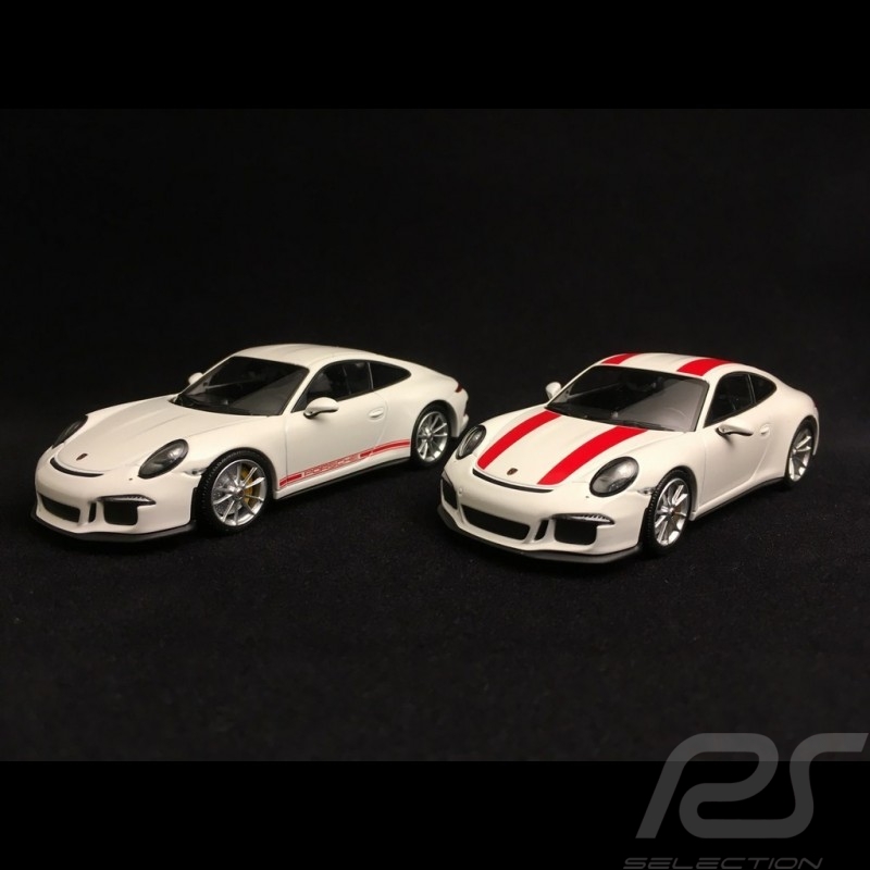 Duo 911 R type 991 2016 weiß & rot 1/43 Minichamps 410066220 410066221