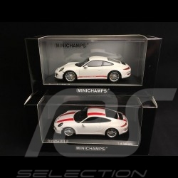 Duo 911 R type 991 2016 white & red 1/43 Minichamps 410066220 410066221