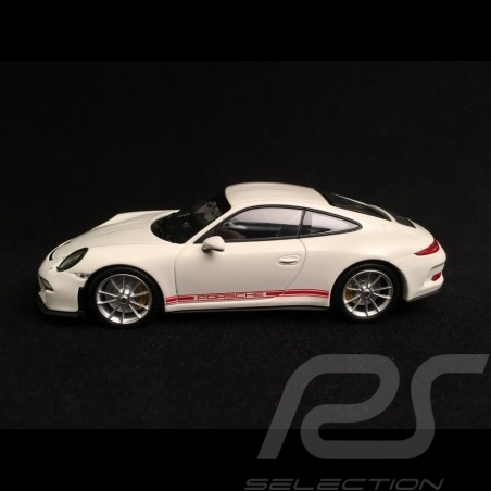 Porsche 911 R type 991 2016 white red writing 1/43 Minichamps 410066221