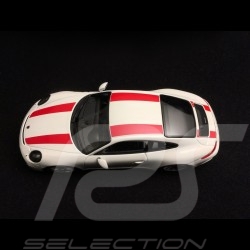 Porsche 911 R type 991 2016 blanc bandes rouges white red stripes weiß rote Streifen 1/43 Minichamps 410066220