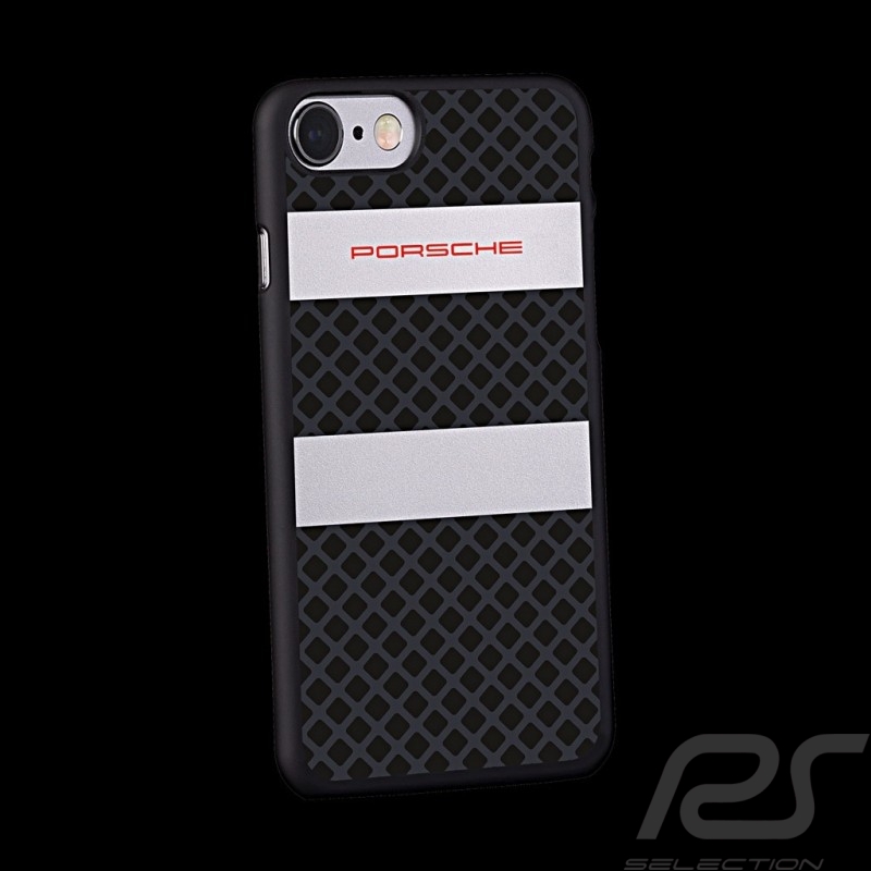 Porsche housse case tasche i-phone 7 polycarbonate noir argent black silver schwarz silber WAP0504570H
