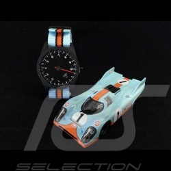 Uhr Porsche 911 Tachometer 10000 upm Single-Nadel Gulfblau orange und black