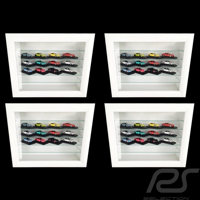 Set von 4 Wandvitrine für 32 bis 240 Porsche miniature 1/43 1/24 1/18