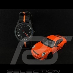 Montre Watch Uhr Porsche 911 compte-tours 10000 trm mono-aiguille Tachometer single-needle Single-Nadel GT3 RS orange et noir