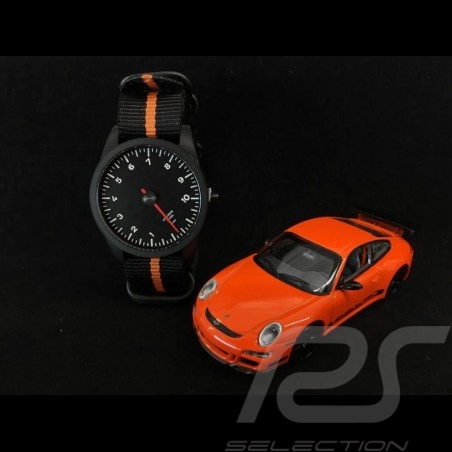 Watch Porsche 911 Tachometer 10000 rpm single-needle GT3 RS orange and black