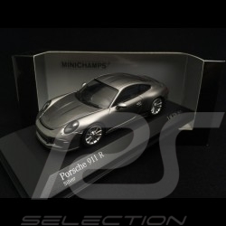 Porsche 911 R type 991 2016 Rhodium Silber metallic schwarze  Seitenband 1/43 Minichamps 410066221