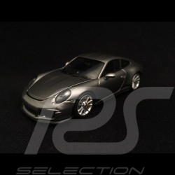 Porsche 911 R type 991 2016 Rhodium Silber metallic schwarze  Seitenband 1/43 Minichamps 410066221