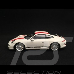 Porsche 911 R type 991 2016 white red stripes 1/43 Minichamps CA04316099