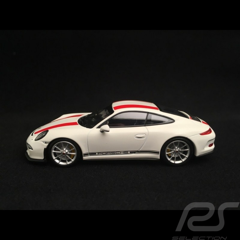 Porsche 911 R type 991 2016 white red stripes 1/43 Minichamps CA04316099