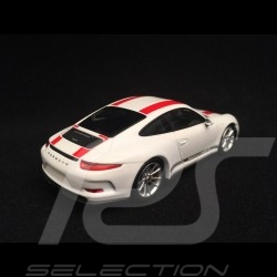 Porsche 911 R type 991 2016 white red stripes 1/43 Minichamps CA04316099