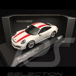 Porsche 911 R type 991 2016 white red stripes 1/43 Minichamps CA04316099